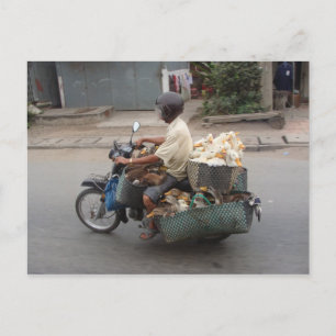 Enten auf Motorrad-Vietnam Postkarte