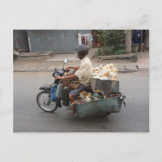 Enten auf Motorrad-Vietnam Postkarte