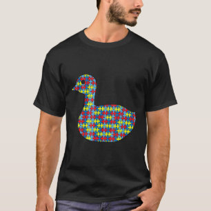 Enten-Autismus-Bewusstseins-Kinder-Mallard-Puzzle- T-Shirt