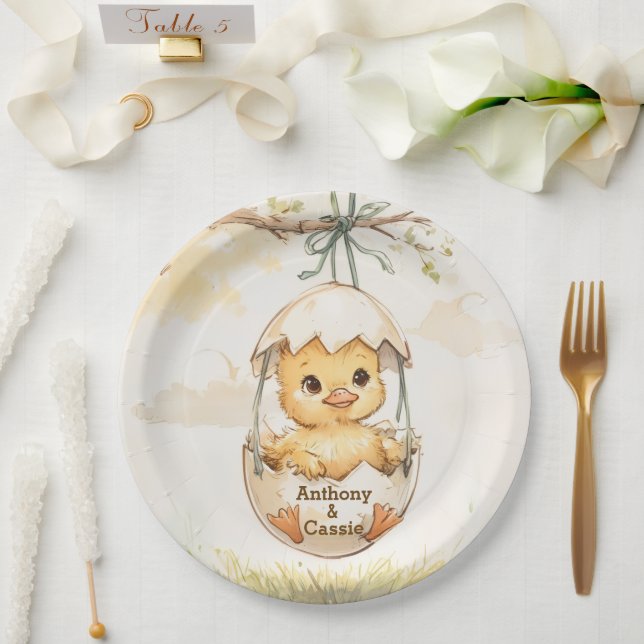 Enten-Baby-Party  Pappteller (Hochzeit)
