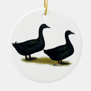 Enten:  Black Cayugas Keramikornament