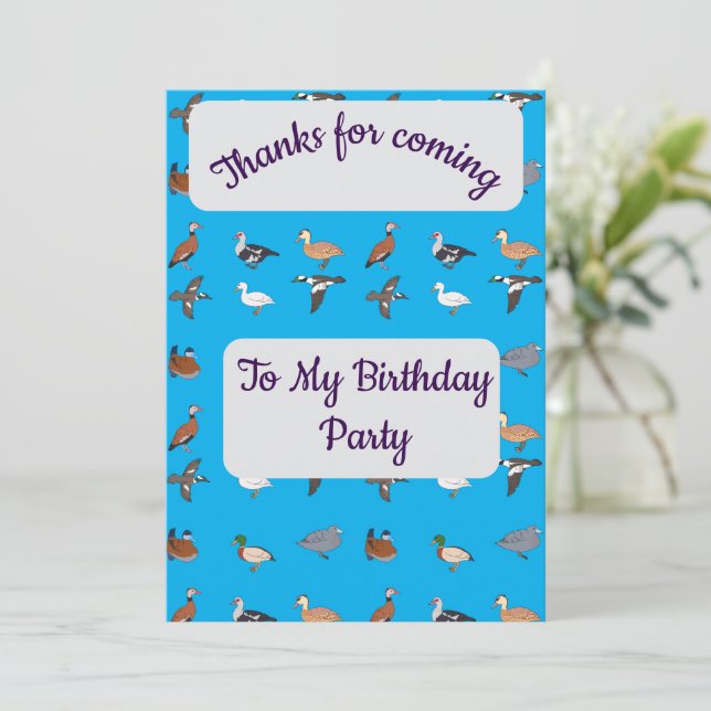 Enten Danke, Card Einladung (Stehend Vorderseite)