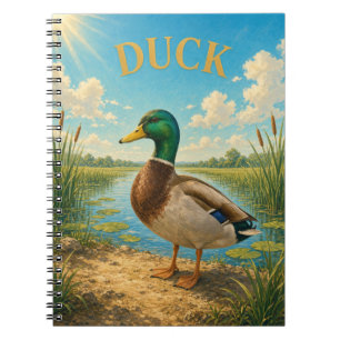 Enten-Feuchtgebiet-Schilf-Wasserfarbe GeoSaga Notizblock