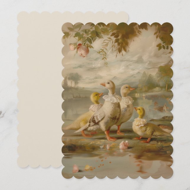 Enten - flache Einladungsgröße: 12,7 cm x 17,8 cm Einladung (Vorne/Hinten)