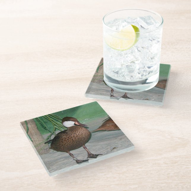 Enten Glasuntersetzer (Schrägansicht)