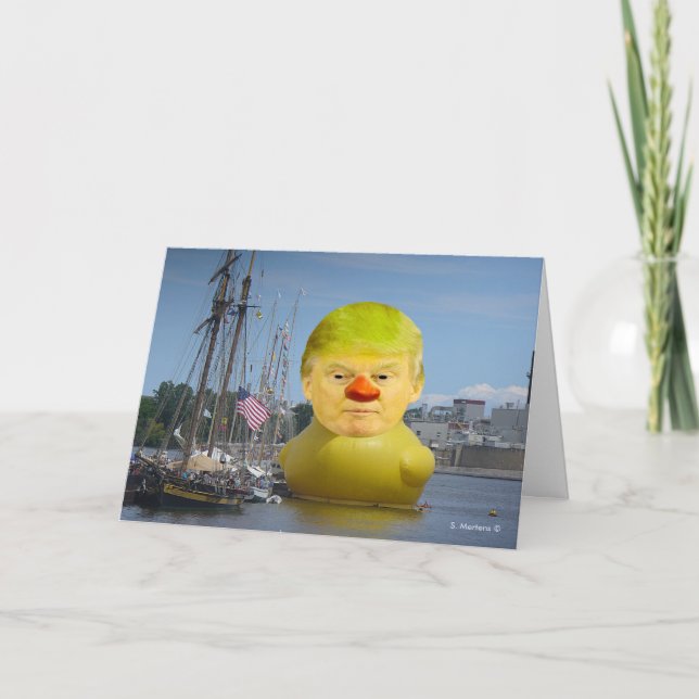 Enten-Gruß-Gummikarte Donald Trump gelbe Karte (Vorderseite)