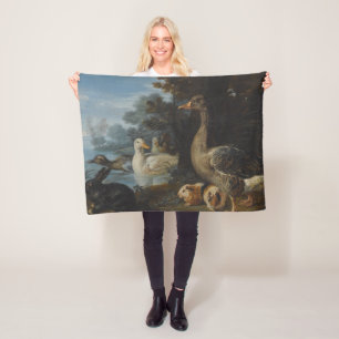 Enten Guinea Schweine und ein Kaninchen in einem b Fleecedecke