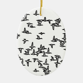 Enten-im Flug - Enten-Jagd-Kunst Keramik Ornament