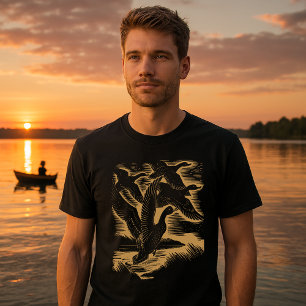 Enten im Flug Vintage Art Deco T-Shirt