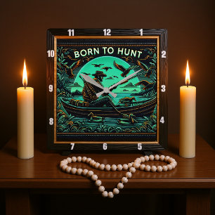 Enten im Nebel Quadratische Wanduhr