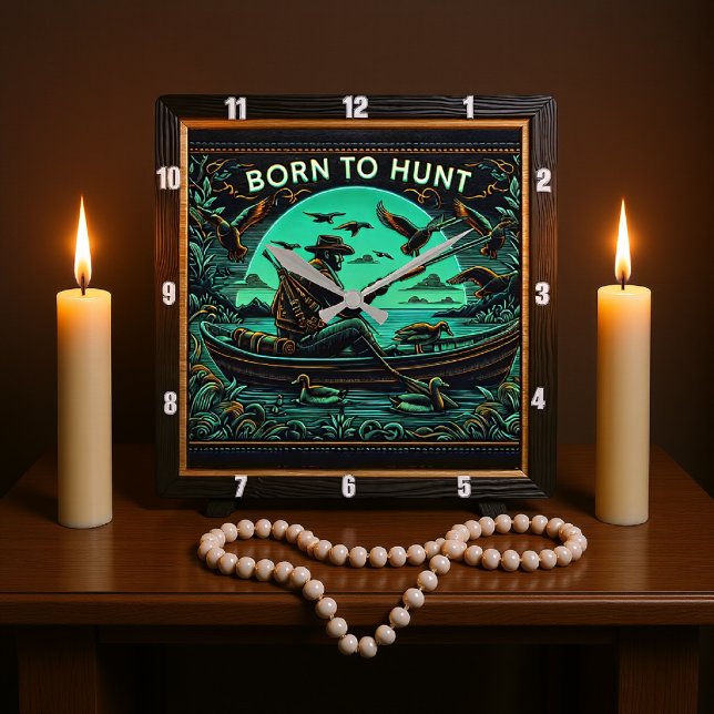 Enten im Nebel Quadratische Wanduhr (Von Creator hochgeladen)