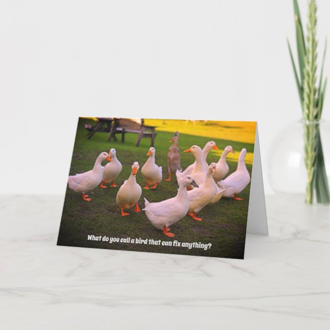 Enten im Park Funny Duck Joke Geburtstag Karte (Vorderseite)