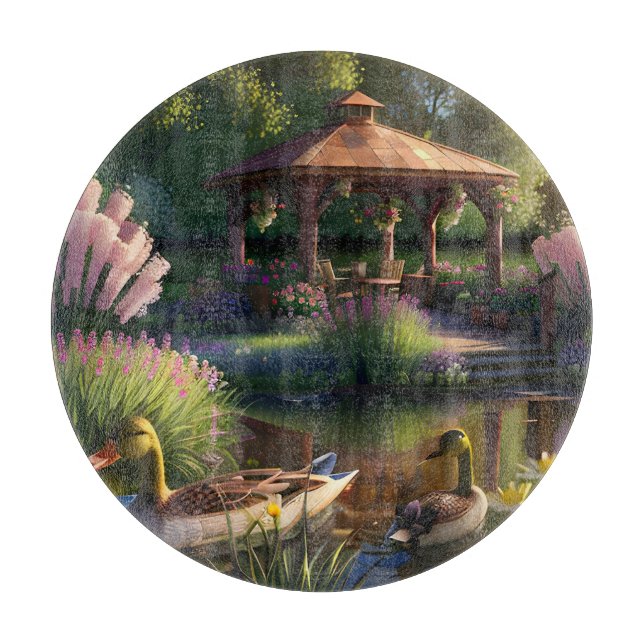 Enten im Teich Schneidebrett (Vorderseite)