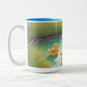 Enten im Teich Zweifarbige Tasse