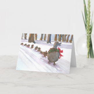 Enten in Boston Häufig während der Winterferien Feiertagskarte