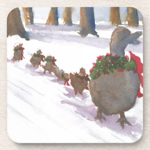 Enten in Boston häufig während der Winterferien Getränkeuntersetzer