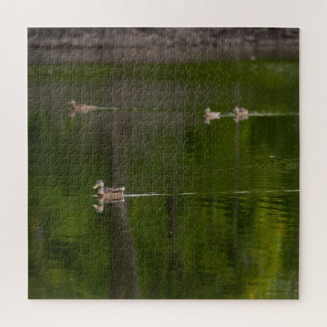 Enten in einem grünen See Puzzle (Vertikal)