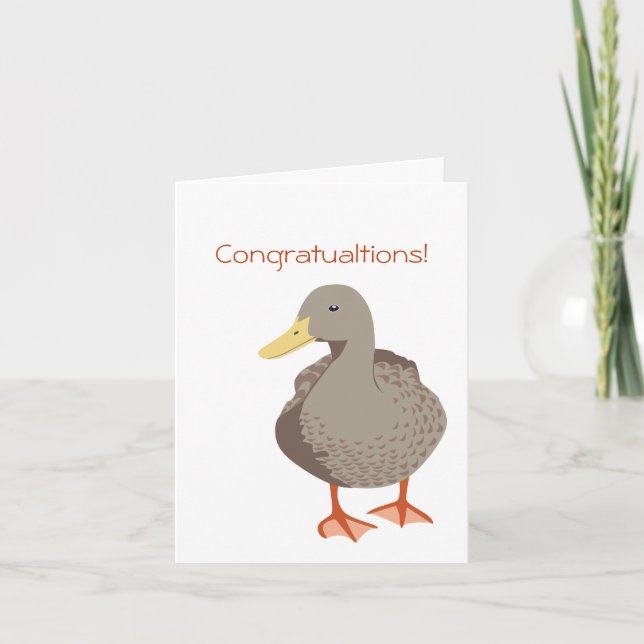 Enten in einer Row Grußkarte Karte (Vorderseite)