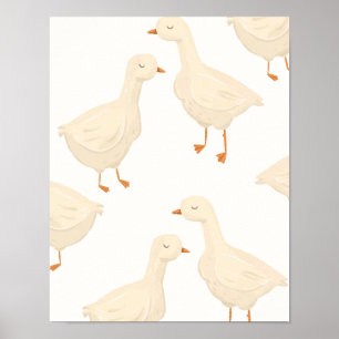 Enten-Kinderzimmer-Wandbild für Mädchen und Jungen Poster