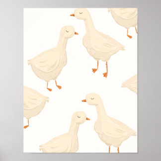 Enten-Kinderzimmer-Wandbild für Mädchen und Jungen Poster