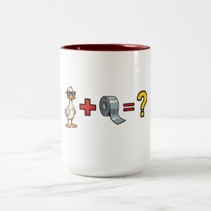 Enten-Klebestreifen Wortspiel Zweifarbige Tasse