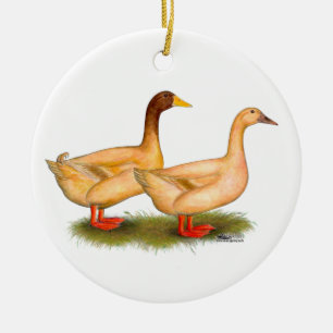 Enten:  Lederfarbenes Orpington Keramik Ornament