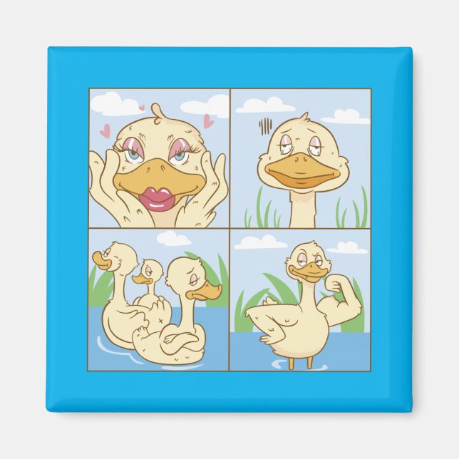 Enten machen Niedliche Dinge : LIEBE Magnet (Vorne)