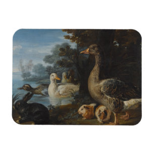 Enten Meerschweinchen und ein Kaninchen in einer b Magnet