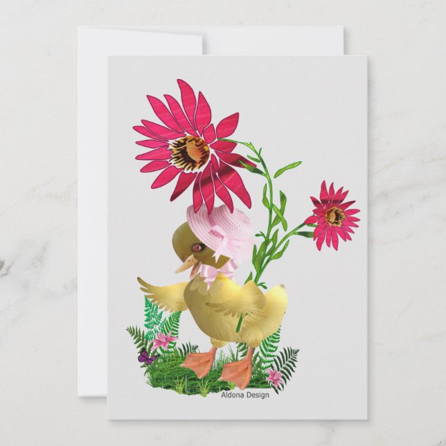 Enten mit Blume Feiertagskarte (Vorderseite)