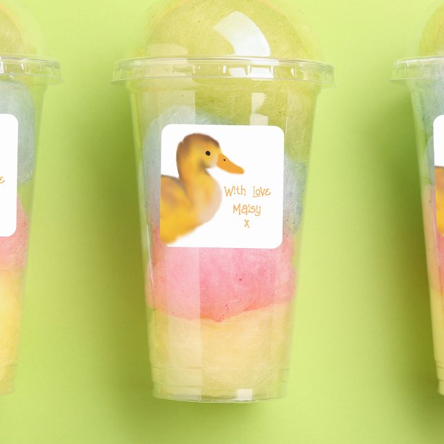 Enten mit Liebe-Gefallen Quadratischer Aufkleber (Von Creator hochgeladen)