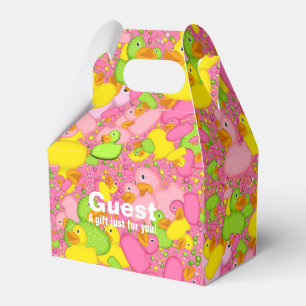 Enten-n-Dots-Style-2-DRK, rosa-GABLE-FASERFELD Geschenkschachtel