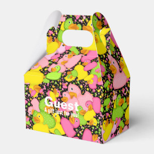 Enten-n-Dots-Style-2-Schwarz-GABLE-FAVOR-BOX Geschenkschachtel