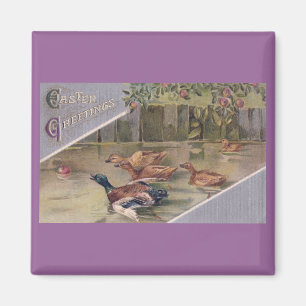Enten nach Apfel Vintage Ostern Magnet