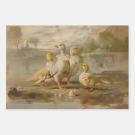 Enten - Ölgemäldepapier Geschenkpapier Set