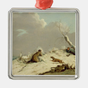 Enten-Schießen im Winter (Öl auf Leinwand) Ornament Aus Metall