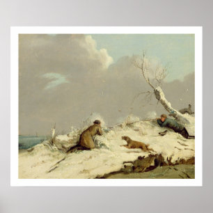 Enten-Schießen im Winter (Öl auf Leinwand) Poster