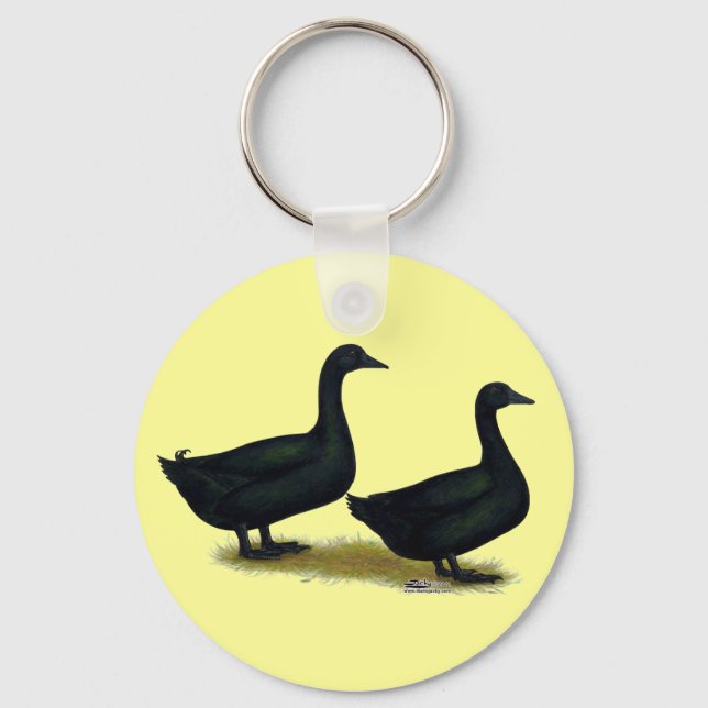 Enten: Schwarze Cayugas Schlüsselanhänger (Vorderseite)