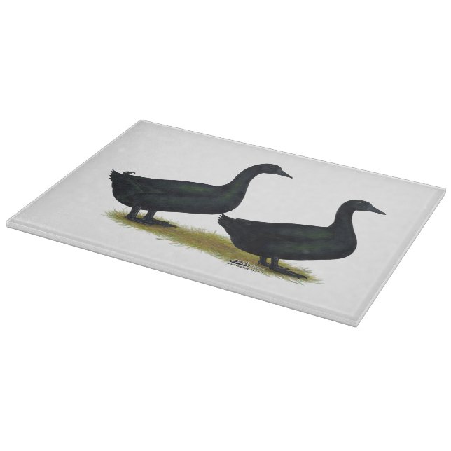Enten: Schwarze Cayugas Schneidebrett (Ecke)