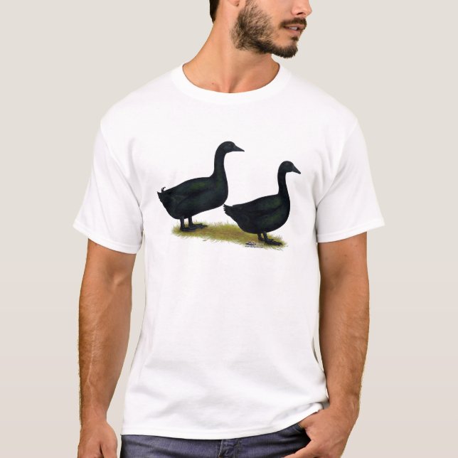 Enten: Schwarze Cayugas T-Shirt (Vorderseite)