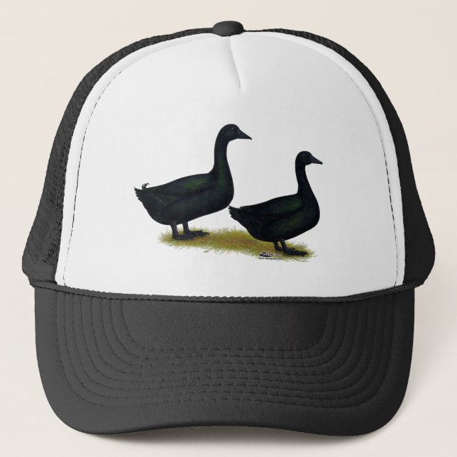 Enten: Schwarze Cayugas Truckerkappe (Vorderseite)