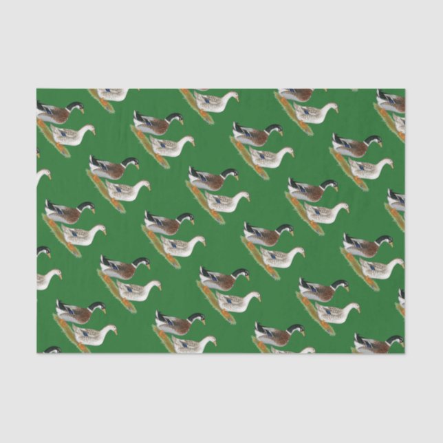 Enten: Silbergarten Seidenpapier (Vorderseite)