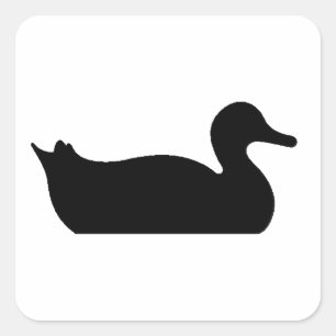 Enten-Silhouette Quadratischer Aufkleber
