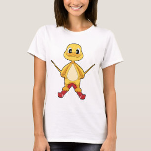Enten Skifahrer Ski Wintersport T-Shirt