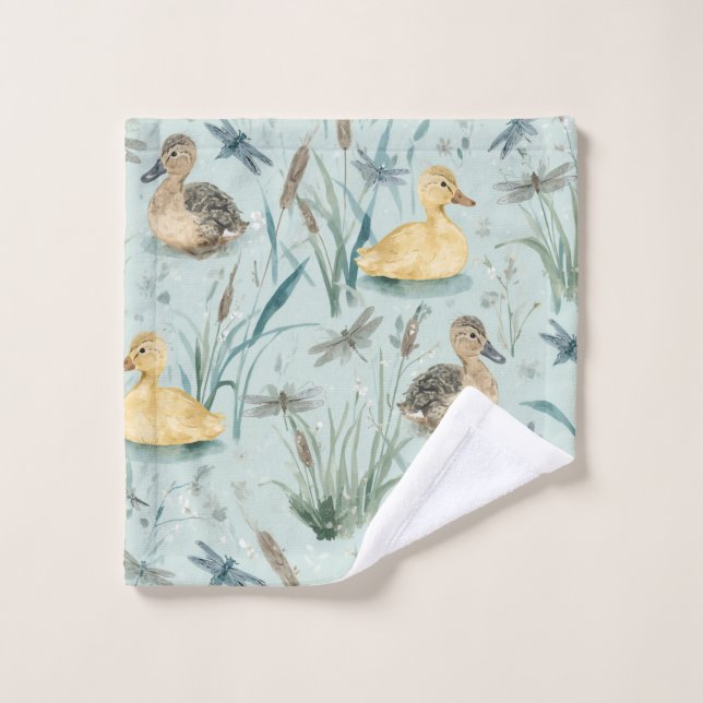 Enten-Thema  Badhandtuch Set (Waschlappen)