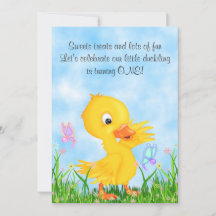 Enten und Schmetterlinge 1. Geburtstag Einladung