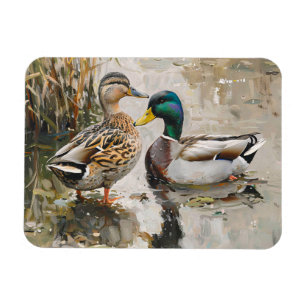 Enten- und Stockenten-Wildlife-Malerei Flexibel Magnet