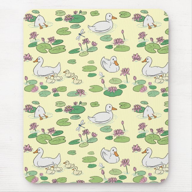 Enten und Wasserlilie Mousepad (Vorne)