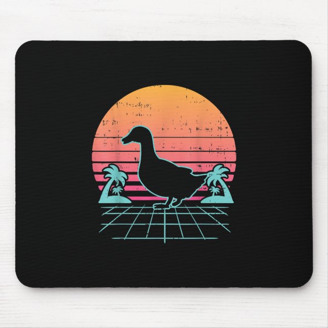 Enten Vaporwave 80er Farm Tier Bauer Geschenk Mousepad (Vorne)