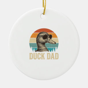 Enten-Vater Vintage-Gravur Retro-Sonnenuntergangs- Keramik Ornament