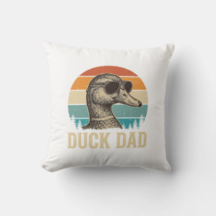 Enten-Vater Vintage-Gravur Retro-Sonnenuntergangs- Kissen